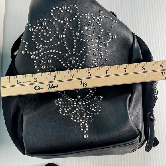 Desigual ROTTERDAM BLONDIE Black Silver Faux Leather Hobo Bag Studded - Picture 13 of 16